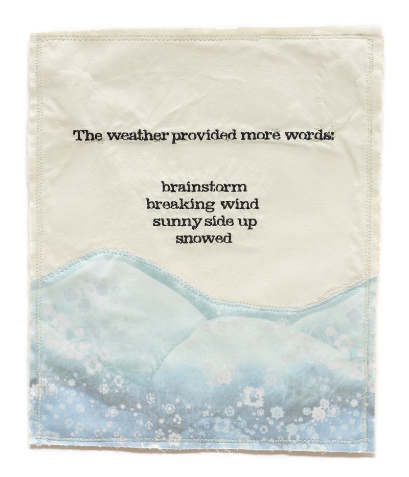 An image of a Broadside titled Words from the Weather by artist China Marks