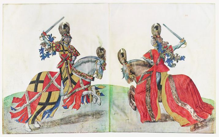 An image of a Drawing titled Two Knights Jousting by artist China Marks
